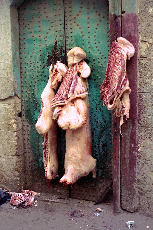 Slaughtered Goat Carcasses in Aleppo, Syria