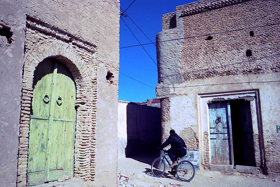 Cyclist in Nefta, Tunisia