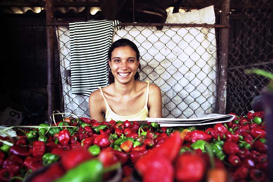 Girl Selling Peppers in Sancti Spiritus, Cuba