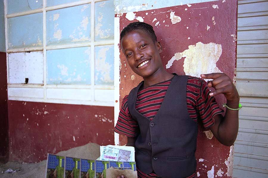 Teen Aged Lottery Ticket Seller in Jimma, Ethiopia