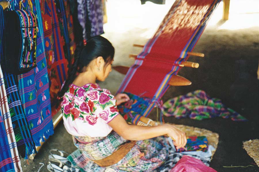 Woman Weaving Cloth in Agua Caliente, Guatemala