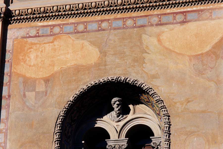 Detail of a Church Facade in Monti, Rome