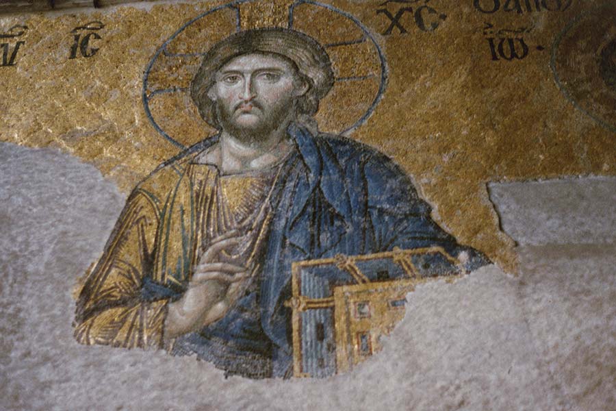 Byzantine Mosaic in Hagia Sophia, Istanbul