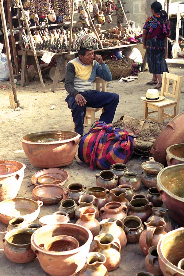 Pottery Seller in Chichicastenango, Guatemala