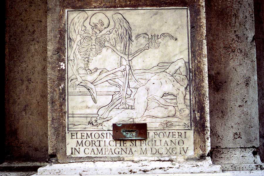 Engraved Plaque in Campo de Fiori, Rome