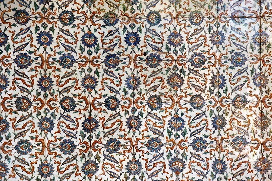 Floral Tiles in Topkapi Palace, Istanbul