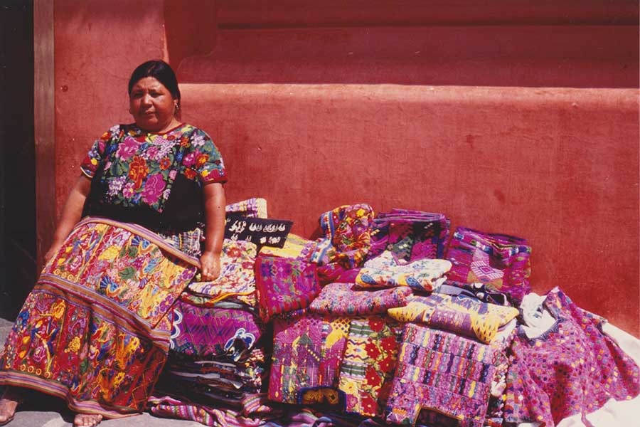 Woman Selling Woven Goods in Antiqua. Guatemala