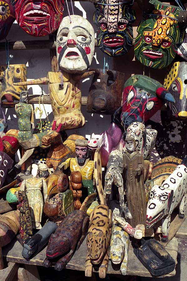 Wooden Carvings in Chichicastenango, Guatemala