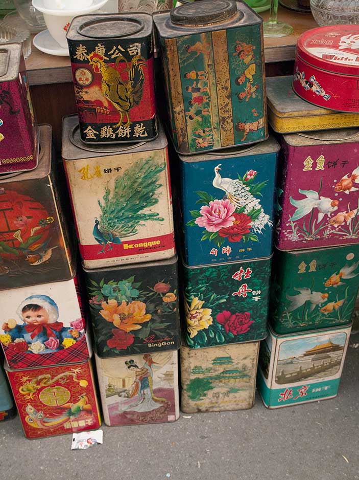 Antique Tins For Sale in the Old City, Shanghai