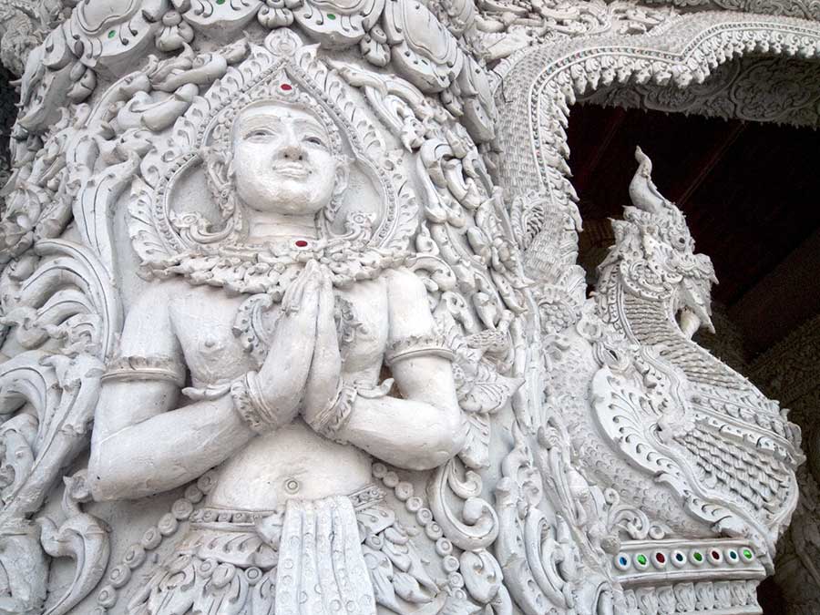Ornate Exterior Carving at Wat Prathat Chae Haeng, Nan, Thailand