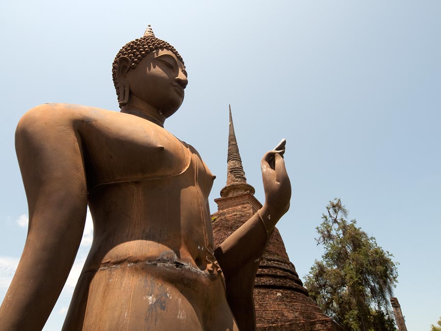 Metal Buddha Statue in Sukothai, Thailand