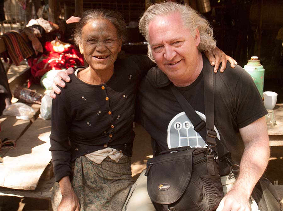 Darrell Chaddock With a Chin Woman, Rakhine State, Myanmar, 2016