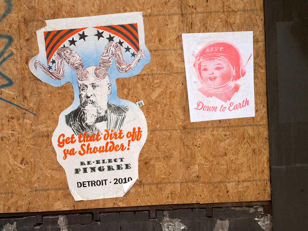 Satirical Political Poster in Detroit