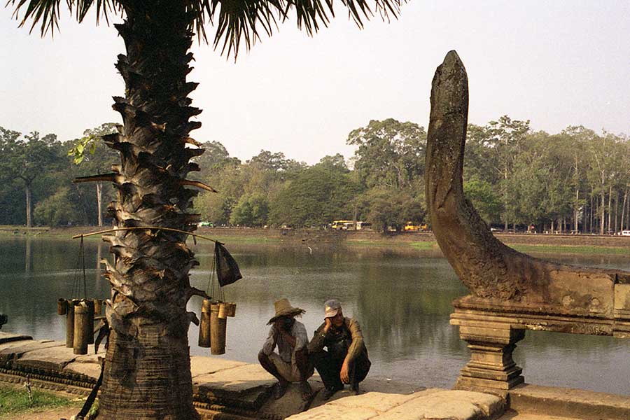 Workers Taking a Break at Angkor, Cambodia