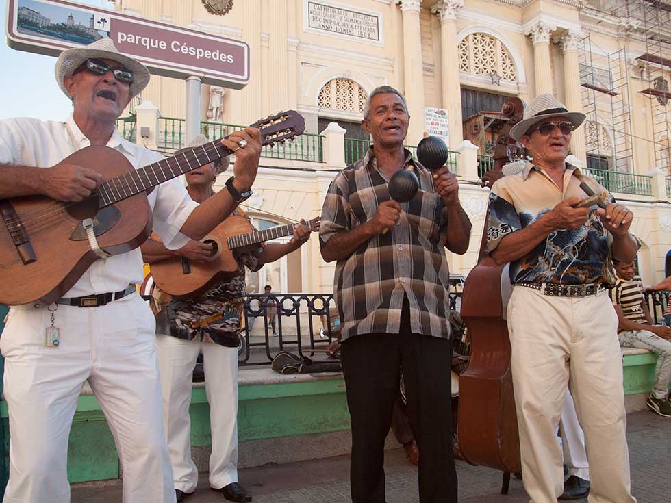 Musicians Performing in Cespedes Park, Santiago de Cuba