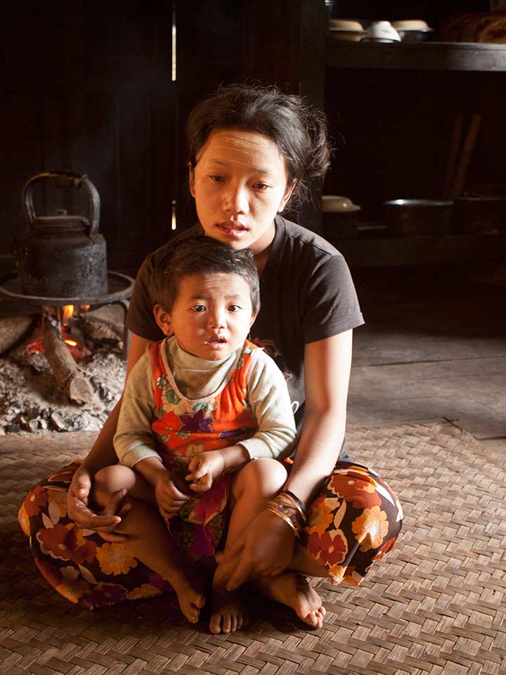 Palaung Woman With Baby in Shan State, Myanmar
