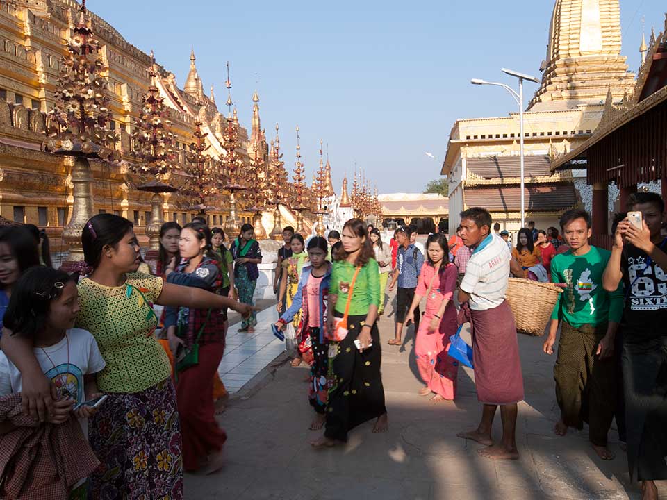 Local People at Shwezigon Pagoda, Nyaung U, Myanmar